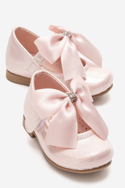 CCWAY AYAKKABI Pantofi cu panglică pentru copii 18-20 PUDRA SİM