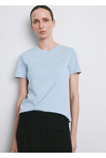 MANGO Woman Kısa kollu pamuklu tişört