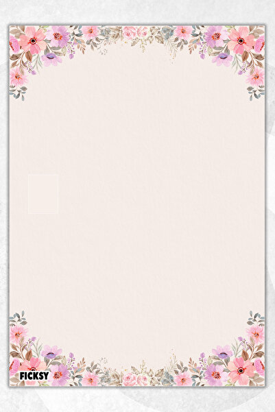 Ficksy A5 Floral Notepad Unlined Notebook - 50 Sheets - Memopad - Notepad - N...