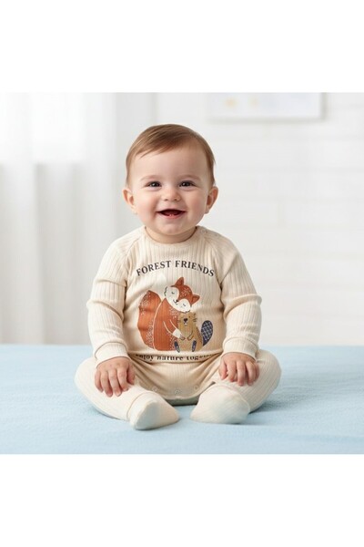 mandalinsbaby بذلة طفل مطبوعة بنمط السنجاب