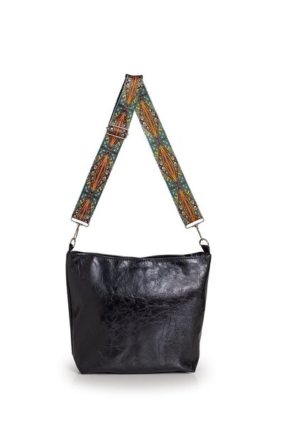 Bambus Home Bohem Tarzı Etnik Desenli Suni Deri Askılı Kadın El Ve Omuz Çantası