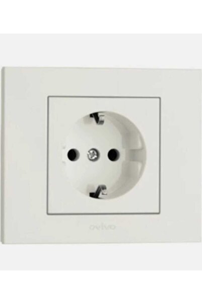 Ovivo Electric Earth Socket White Ovi̇vo (with Frame)