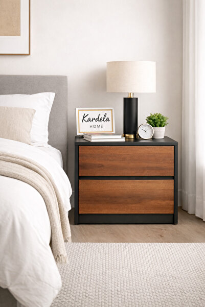 Kardelahome %100 MDF 2 Çekmeceli Komodin