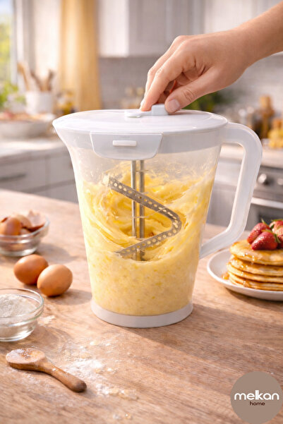 Melkan Home Mikser Sürahi Krepmatik & Ayranmatik 2 Litre Sürahi, Karıştırma Kabı