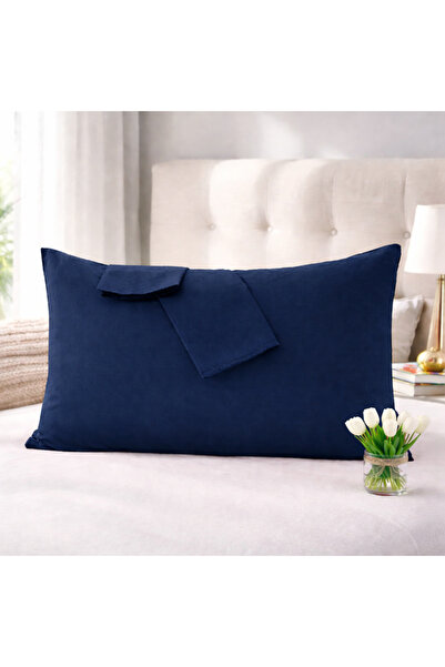 LilaMOON Țesătură Ranforce din bumbac - Față de pernă bleumarin (2 buc.)