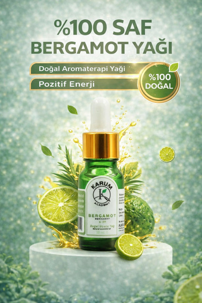 KARUM Bergamot Uçucu Yağ %100 Saf ve Doğal Cam Damlalıklı 10 mL