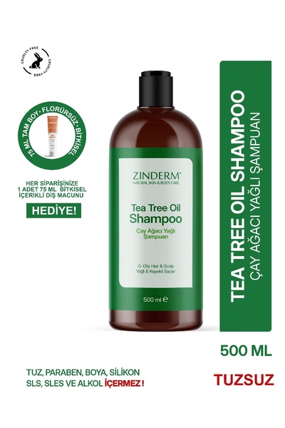 zinderm Çay Ağacı Şampuanı - Arındırıcı Ve Dengeleyici Tuzsuz Çay Ağacı Yağı ...