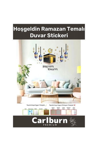 REDANDCHERRY Hoşgeldin Ramazan Yazılı Duvar Stickeri