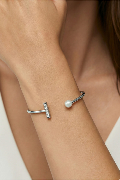 Sentivo Bratara Reglabila Argint 925, placata cu Rodiu, piatra Zirconiu si Pe...