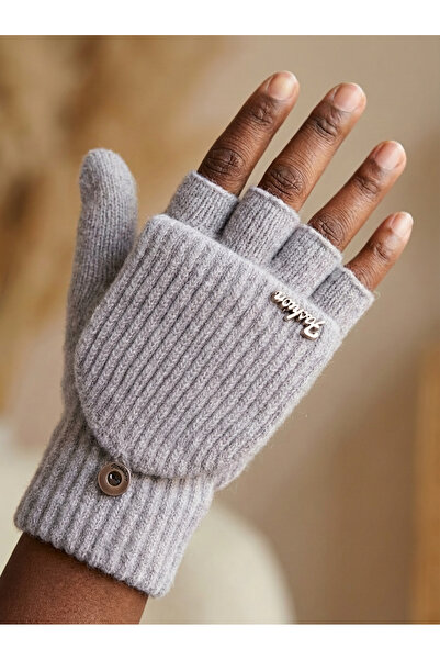 PIECE SIGNATURE Luxury Ribbed Gloves for Women with Capped Fingers and Cut-Ou...