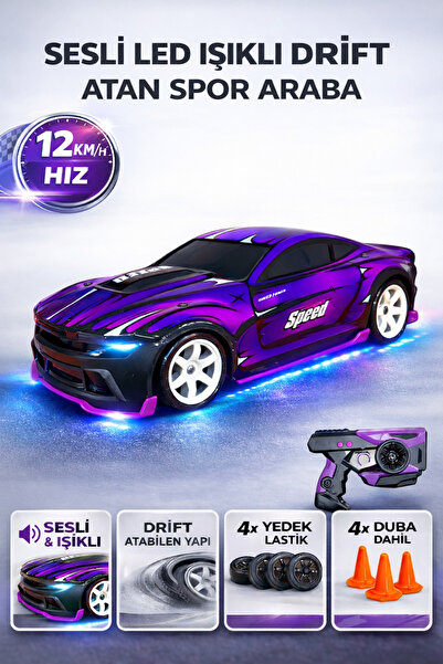 YILDIRIM OYUNCAK Sesli Işıklı Drift Atabilen 12 km Hız Yapan Uzaktan Kumandal...