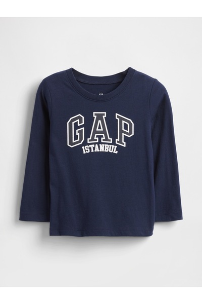 GAP Erkek Bebek Lacivert Istanbul Logo T-Shirt