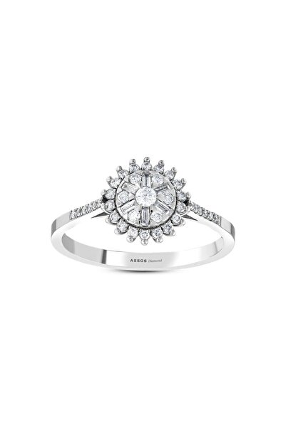 Assos Pırlanta 0.27 Karat Pırlanta Baget Taşlı Fantezi Yüzük