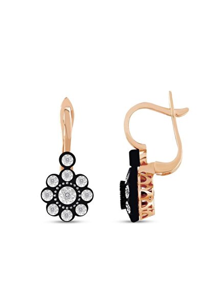 Assos Pırlanta 0.07 Karat Gül Elmas Küpe