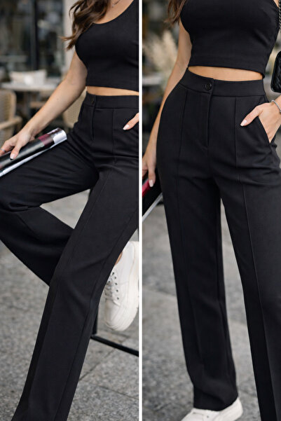 kiraz butik Ψηλόμεσο παντελόνι Palazzo εφέ σύσφιξης τεμαχίων