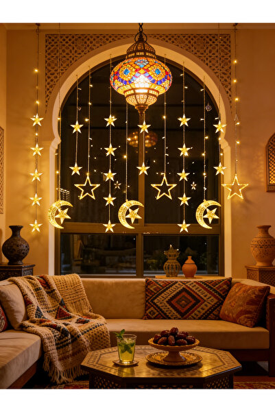 Yoawllty Ramadan Lights, Star Moon Fairy String Lights with Remote Control an...