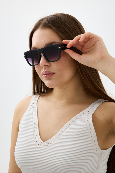 Chunky Frame Square Black Luxury Unisex Square Sunglasses