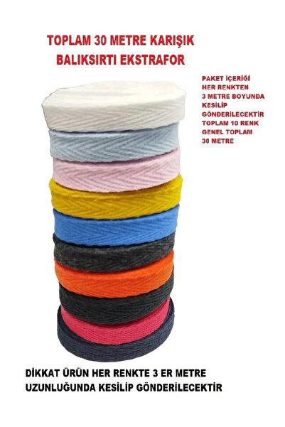 U5 FASHION 10 Renk 1 Cm Eninde Dar Dokuma Şerit Bant Balıksırtı Ekstrafor