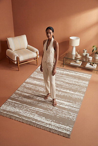 Cool Halı Lovely Brown Rug Double-Sided Machine Washable Summer Modern Bathro...