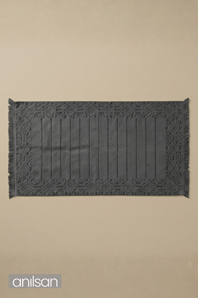 Anılsan Aflora %100 Pamuk Ayak Havlusu - Antrasit 60x130, 690 Gr