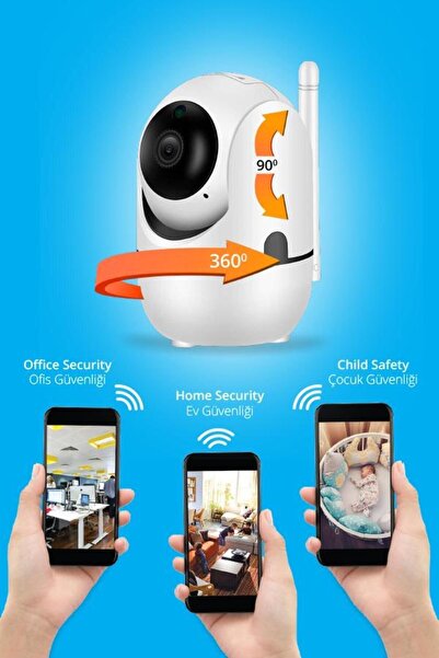 Piranha 9625 IP Kamera | Wi‑Fi | 360° Döner | Gece Görüşlü | Bebek ve Güvenlik Kamerası | Mikrofon