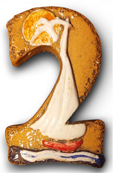 toprakanaart Seramik Kapı No:2_ 8×13×2 (cm) Şamot Yelkenli Handmade