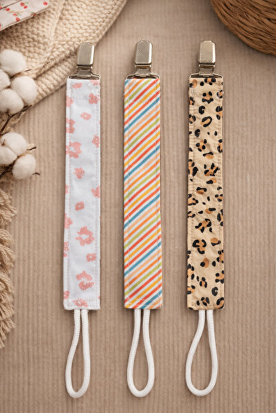 pufien Bebek Emzik Askısı - Klipsli Emzik Tutacağı - Emzik Zinciri - Desenli ...