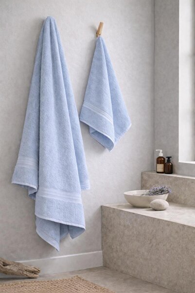 Eponj Home 2-Piece Bath Towel Set 90X160Cm +50X90Cm Ds Indigo Blue