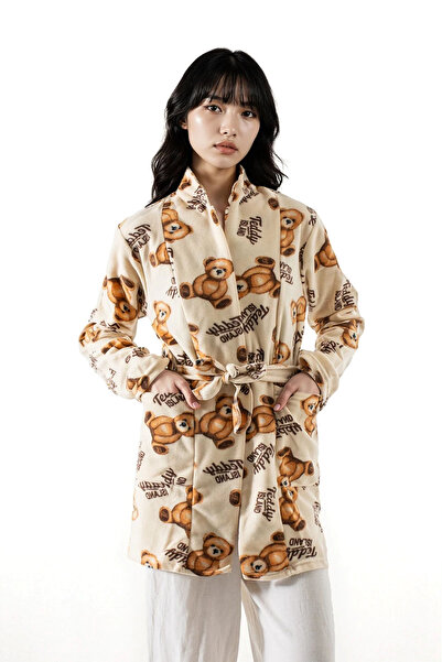 Ecrou Women's Beige Tdyi Fleece Dressing Gown