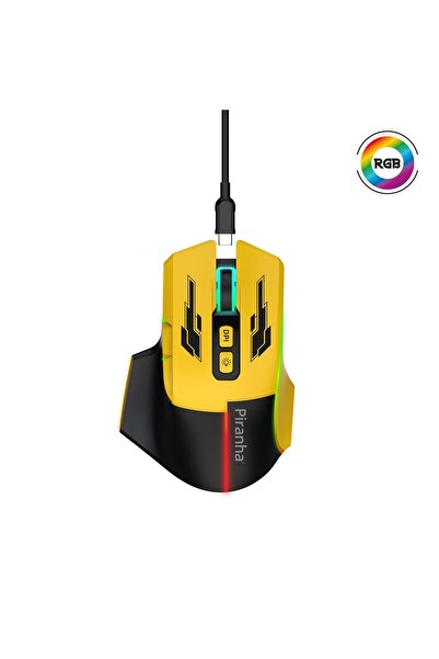 Piranha 7632 Kablosuz Bluetooth RGB Gaming Mouse | 7 Tuşlu | DPI Ayarlı | Şarj Edilebilir | Type-C