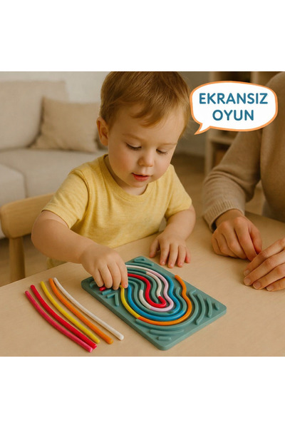 silcap silicone Tırtıl Yolu–Kıvır, Tak, Oyna, Silikon Beceri Panosu, Duyusal ...