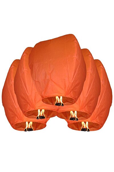 Pandoli Partidolu Gökyüzüne Bırakılan Dilek Feneri Turuncu Renk 1 Adet