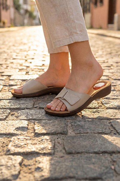 GEZER Дамски летни масажни меки и удобни чехли с велкро за ежедневно носене