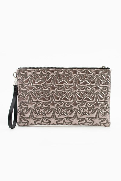 Ecrou Star Patterned Platinum Portfolio Bag