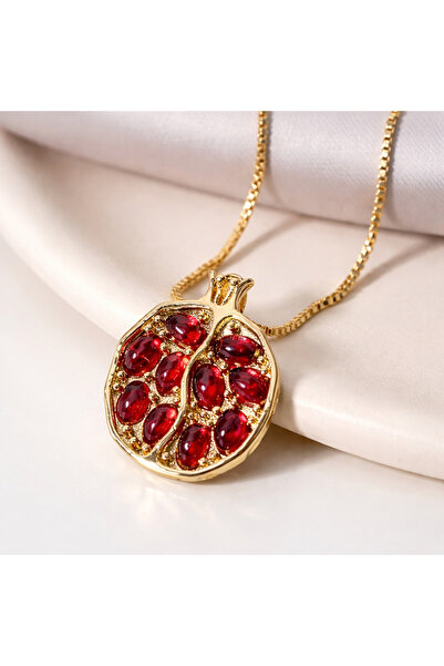 REKS Nar Figürlü Işıltılı Kolye – Bereketin ve Şıklığın En Zarif Hediye Hali