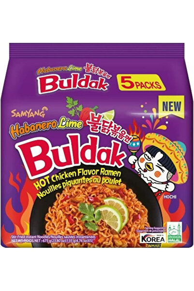 SAMYANG Pachet Economic: Ramen Buldak Habanero & Lime – 5X Porții 🌶️🍋