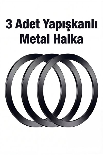 Fibaks MagSafe Uyumlu Yapışkanlı Metal Halka 3'lü Paket Tüm Telefonlar Kılıfl...