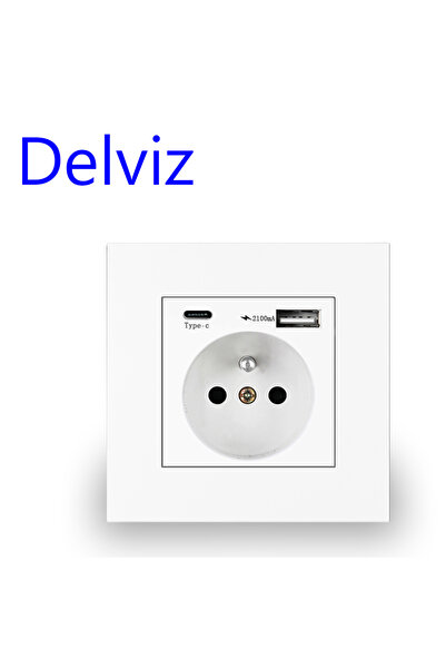 Choice مقبس من النوع C (FR) Delviz مع منفذ USB قياسي فرنسي، مقبس طاقة 16 أمبي...
