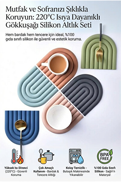 alastore Özel Tasarım Nihale Tencere Tava Çaydanlık Altlığı Seti Isıya Dayanı...