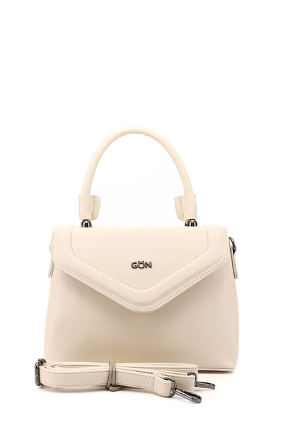 GÖNDERİ(R) حقيبة يد وكتف نسائية بحزام طويل باللون البيج