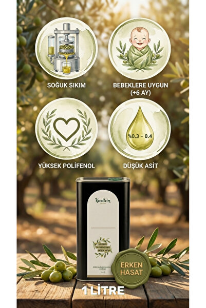 Récolte'm Récolte’m Milas Memecik Erken Hasat Soğuk Sıkım Natürel Sızma Zeyti...