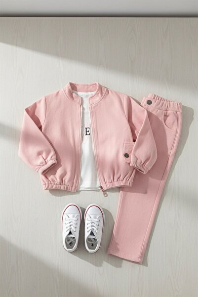 Minigimin Cicileri Miniğimin Cicileri Trend Baskılı Gabardın Ceketli Kız Çocu...