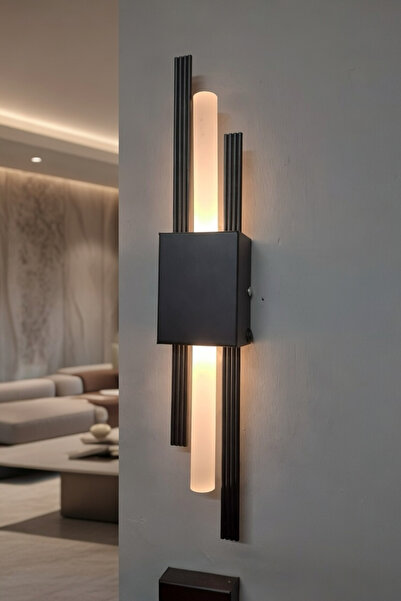 shop Paris Siyah Modern Pilli ve Elektrikli Günışığı Ledli Duvar Apliği 1Adet...