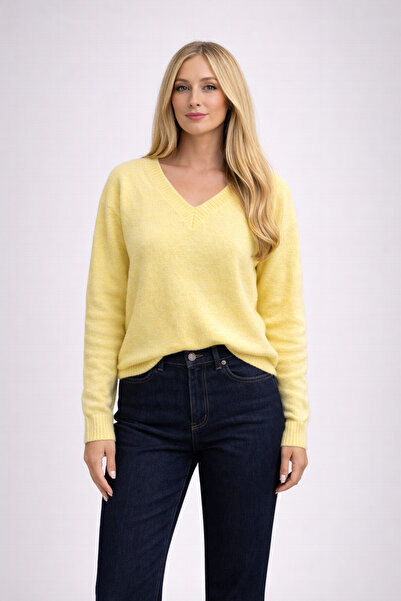 MoonliWear Women's V-Neck Soft Textured Oversized Sweater (Does Not Shrink Wh...