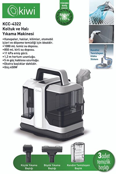 Kiwi Kcc-4322 Koltuk Ve Halı Yıkama Makinesi Beyaz