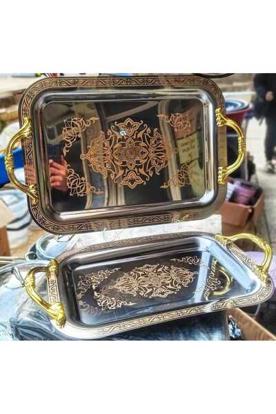 KÖSEOĞLU HOME 2'Lİ DESENLİ METAL TEPSİ