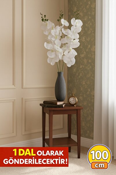 JASPER 1 Adet Yapay Islak Orkide Çiçeği Lüx Beyaz 100 Cm Ysr-106