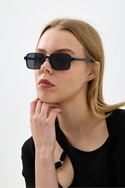 Chunky Frame Aller Unisex Square Black Sunglasses