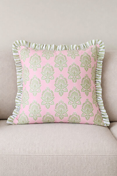 RİTMOHOME Etnik Motifli Çizgili Fırfırlı Vintage, Iskandinav, Bohem 50x50 Dek...