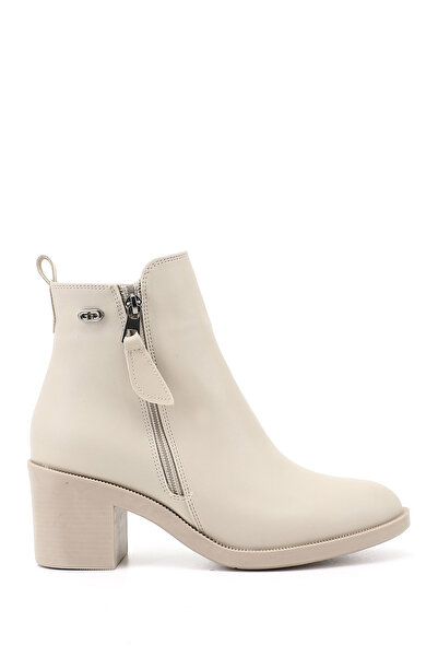 GÖNDERİ(R) Damen-/Mädchen-Stiefel in Beige mit doppeltem Reißverschluss und d...